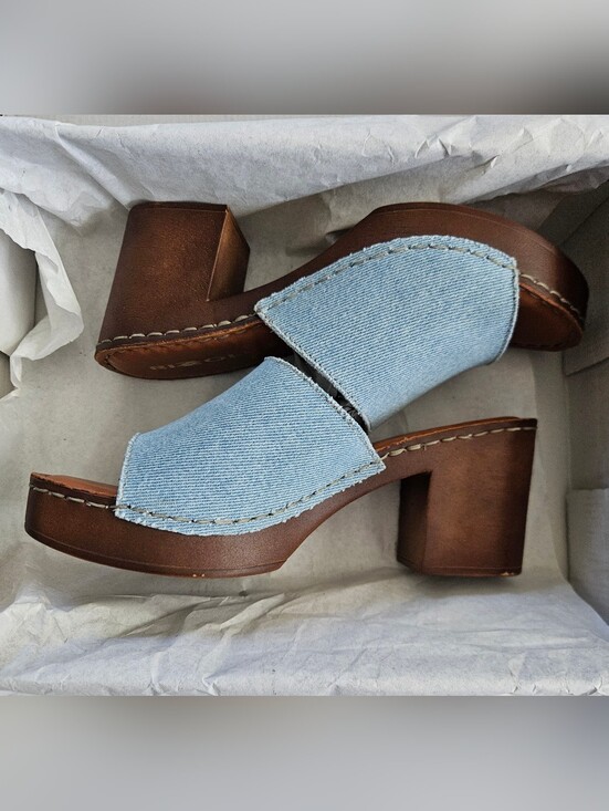 Rizzoli Shoes - Rizzoli Denim Platform Slide Sandals – Made in Italy – NWT in Box - Size 7